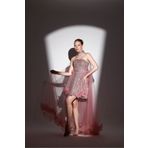 Tangül&Ali'S Moda Evi Payetli Ve Pelerinli Pembe Mini Elbise