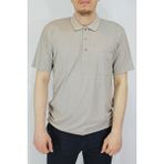 Taniş Erkek Petek Yaka Cepli Düz Baba T-Shirt - 3XL - Taş