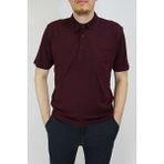 Taniş Erkek Petek Yaka Cepli Düz Baba T-Shirt - Bordo