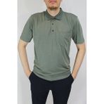Taniş Erkek Petek Yaka Cepli Düz Baba T-Shirt - XL - Mint