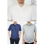 TANİŞ GİYİM Erkek Polo Yaka Cepli Klasik Kalıp Merserize 3'lü Paket Büyük Beden T-Shirt