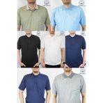 TANİŞ GİYİM Erkek Polo Yaka Cepli Klasik Kalıp Merserize 7'li Paket Büyük Beden T-Shirt