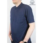Taniş Giyim Erkek Terletmez Merserize %100 Pamuk Regular Geniş Kesim Petek Polo Yaka Cepli Tişört - Koyu Lacivert - 7XL