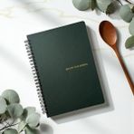 Tanıtım 12 Haftalık A5 Beslenme ve Kilo Takip Planlayıcı Defter | Spiralli, Suni Deri Kapaklı, Günlük ve Haftalık Takip | Healthy Food Journal (Haki)