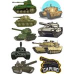 Tank Sticker Set 9 Parça Telefon, Tablet, Defter, Laptop Sticker