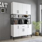Tanmob Alt Çok Amaçlı Dolap 4 Kapaklı Çekmeceli Mutfak Dolabı Beyaz Çam MDL0303