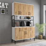 Tanmob Mdl0403 Alt Ust Cok Amacli Dolap 8 Kapakli Cekmeceli Rafli Mutfak Dolabi Beyaz Cam