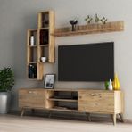 Tanmob Mega 180'li Kitaplıklı Raflı Tv Ünitesi Çam - TVU0302