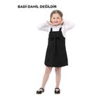 tanmodam Kız Çocuk Kurdelalı Salopet Siyah(BADİ DAHİL DEĞİLDİR)