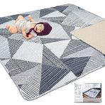 TANOSHII® 119,4 cm x 119,4 cm Oyun Parkı için Bebek Oyun Matı, Çocuk Çadırları Mat Pamuk, Zemin için Katlanabilir Emekleme Matı, Tek Parça Emekleme Matı, Zemin için Kaymaz Bebek Matı, Taşınabilir Seyahat (Çizgili)