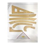 Tansel Tuhafiye 8'li Riga Cetveli Takımı Ve Geoderik Üçgen Gönye Cetvel 4mm Çift Taraflı - Riga Seti