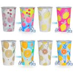 TANSHICT 4 Paket Renk Değiştirme Bardakları, Yeniden Kullanılabilir Bira Bardağı, İstiflenebilir Metal İçme Bardakları, Ev, Parti, Kamp, Dış Mekan, Kırılmaz için İstifleme Bira Bardakları, Noel Partisi, akşam