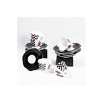 Tantitoni 006-01-6LI WHITE AND BLACK NEW BONE KAHVE FİNCAN TAKIMI