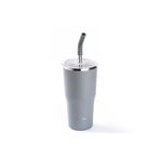 Tantitoni 024-01-GRİ 2 KAPAKLI ÇİFT KATMANLI PİPETLİ TERMOS BARDAK 530ML