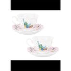 Tantitoni 2li Lovely Cactus New Bone Kahve Fincan Takımı (Elvin Home Concept) - 2 Adet - Renkli