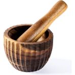 Tantitoni Akasya Ağacı Tırtıklı Havan Seti 12X8cm