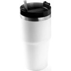 Tantitoni Beyaz Paslanmaz Çelik Pipetli Termos Bardak 600ML (8695835411774) - 600 ml