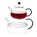 TANTİTONİ BOROSİLİKAT MAVİ KULPLU CAM ÇAYDANLIK TAKIMI 810ML 1870ML