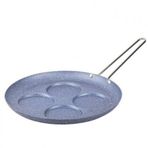 Tantitoni Gri Mavi Renk Granit Pankek Tavası 28cm-4 Bölmeli (ÇELİK KULP)