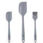 Tantitoni Gri Renkli 3 Lü Silikon Spatula ve Fırça Seti - 0 - 1 lt