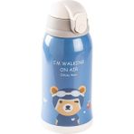 Tantitoni Kake Mavi Ayıcık Desenli Çift Kapaklı Çocuk Termosu 600ml - Rose Gold - 350 ml