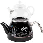 Tantitoni Love Menu Cam Demlikli Emaye Caydanlik Takimi 980Ml/2200Ml