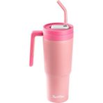 Tantitoni Pembe Pipetli Paslanmaz Çelik Termos Bardak 1.2l - 350 ml - Rose Gold