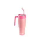 Tantitoni PEMBE PİPETLİ PASLANMAZ ÇELİK TERMOS BARDAK 1.2L