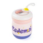 Tantitoni Tedemeı Pembe Paslanmaz Çelik Kaşıklı Yemek Taşıma Kabı 450 Ml