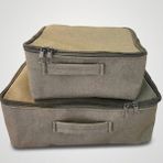 Tanto Bushcraft Tanto Haki Mumlu Kanvas 2’li Hurç Seti Fermuarlı Organizer Çanta – El Yapımı Depolama ve Valiz Düzenleyici (Küçük ve Büyük Boy)