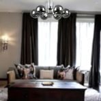 Tanya Modern Tasarım Mutfak - Salon - Yatak Odası - Tavan Krom Renk Füme Camlı 6 Lı Avize