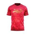 TAO Kung Fu Tshirt Kuru Fit Tişörtler Erkekler için Dövüş Sanatı Spor Gömlek Polyester T Shirt Süblimasyon Kısa Kollu Yuvarlak Yaka, Kırmızı Kung Fu, L