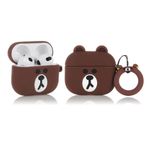 TAOCHEN AirPods 3 ile Uyumlu Karikatür Silikon Yumuşak Kılıf - Darbeye Dayanıklı Koruyucu Kılıf Sevimli Komik [Çizgi Film Serisi] [2021 Yayınlandı] (Small Brown Bear)