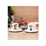 TAP REKLAM Mickey Mouse Sevgililere Özel Sevgili Hediye 2li Set Beyaz Kahve Fincanı