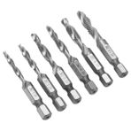 Tap Seti, 6 Adet Musluklar Hss Hss Hex Shank Musluk Ve Kalıp Seti iş parçacığı Musluk Set Bize Standart Vida Iplik Kombine Dokunma Matkap Ucu el Aletleri