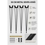 Tapacım Metal Tel Ayak 4 Adet , Firkete , Kütük Sehpa Ayağı 50 Cm