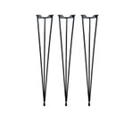Tapacım Metal Tel Ayak Firkete Kütük Sehpa Ayağı 46 Cm ( 3'lü ) Siyah