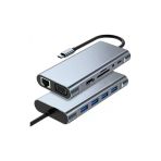 Taplın 11 In 1 Type-C To Usb Hub Port Uyumlu Adaptör Hdmı 4X Usb Lan Vga Sd Card Çevirici Çoklayıcı