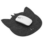 Tappetino per mouse, forma gatto feltri antistatici tavolo tappetino in feltro antistatico forma scrivania antipolvere grigio scuro durevole resistente alla polvere non si danneggia facilmente pe