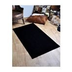 Tappeto Çizgi Desenli Siyah Post Peluş Halı