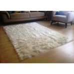 Tappeto Kuzu Kürkü Dekoratif Post 160x230 cm Fildişi-Krem Salon Halı