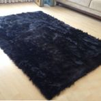 Tappeto Kuzu Kürkü Post Halı, Siyah, 150X210