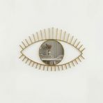 Tara Göz Ayna - Metal Çerçeveli 22 cm Büyük Duvar Aynası (Altın)