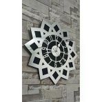 Taraf Dekorasyon Ahenk Mdf Üzeri Gümüş Aynalı Pleksi Duvar Saati 40X40