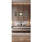 Taraf Dekorasyon Çizgi Lazer Kesim Dekoratif Pleksi Duvar Saati Gold 55 x 55 cm