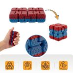 Taraftar Rengini Seç Fidget Cube - ( Bordo - Mavi ) - Dayanıklı Stres Küpü ve Konsantrasyon Aracı