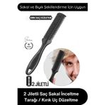 #Tarak 2 Jiletli Saç Sakal İnceltme Tarağı Profesyonel Berber Kuaför Kırık Uç Düzeltme Kat Verme Şek