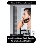 #Tarak İnce Uzun Sakal Bıyık Tarağı 17 Cm Karbon Plastik Profesyonel Cep Tipi Masaj Etkili Antistatik Sakal Şekillendirm