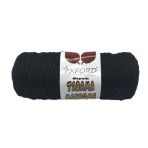 Taranabilir Makrome İpi Taranan Makrame Pamuk İpliği 5 MM 250 GR Siyah