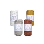 Taranan Makrome İpi 3mm Tek Büküm Makrame Taranabilir İp 4lü Set Ekru Hardal Kiremit Sütlü Kahve